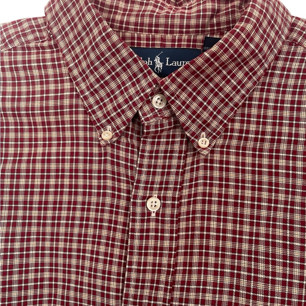 Ralph Lauren Men's size XL red/brown Plaid Button Down Shirt - Picture 2 of 6